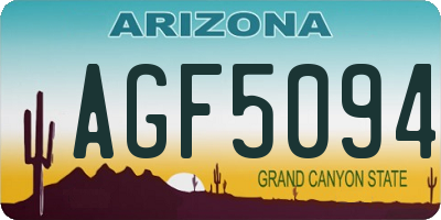 AZ license plate AGF5094