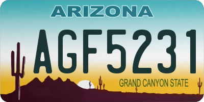 AZ license plate AGF5231