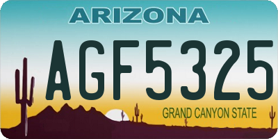 AZ license plate AGF5325