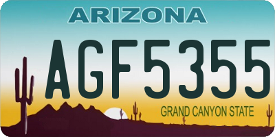 AZ license plate AGF5355