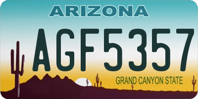 AZ license plate AGF5357