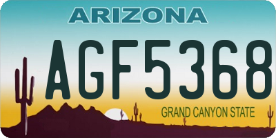AZ license plate AGF5368