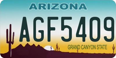 AZ license plate AGF5409