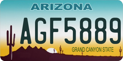 AZ license plate AGF5889