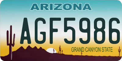 AZ license plate AGF5986