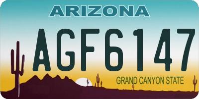 AZ license plate AGF6147