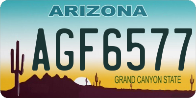 AZ license plate AGF6577