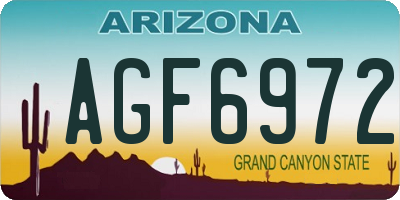 AZ license plate AGF6972