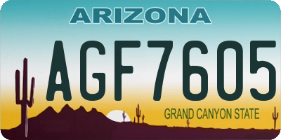AZ license plate AGF7605