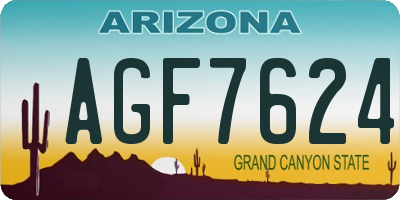 AZ license plate AGF7624