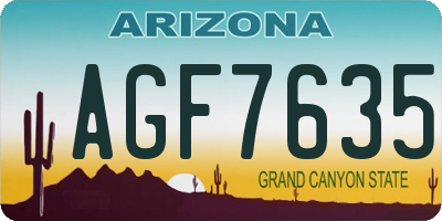 AZ license plate AGF7635