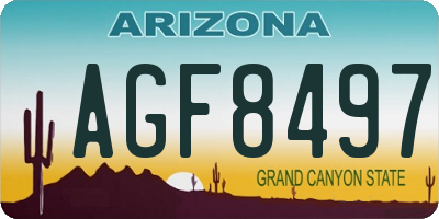 AZ license plate AGF8497