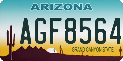 AZ license plate AGF8564