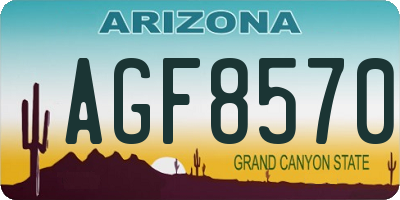 AZ license plate AGF8570
