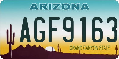 AZ license plate AGF9163