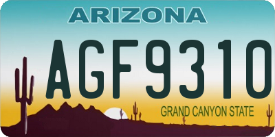 AZ license plate AGF9310