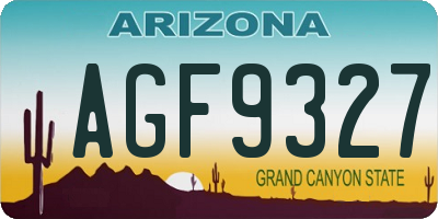 AZ license plate AGF9327