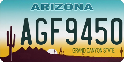 AZ license plate AGF9450
