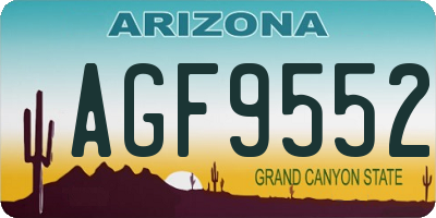 AZ license plate AGF9552