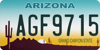 AZ license plate AGF9715