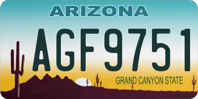 AZ license plate AGF9751