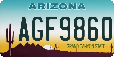 AZ license plate AGF9860