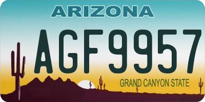 AZ license plate AGF9957