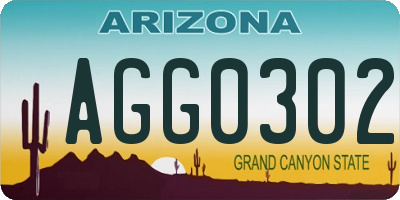 AZ license plate AGG0302
