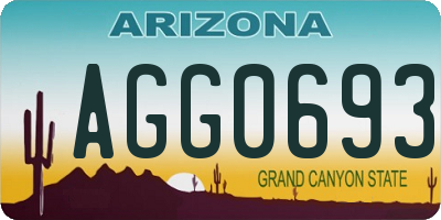 AZ license plate AGG0693