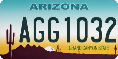 AZ license plate AGG1032