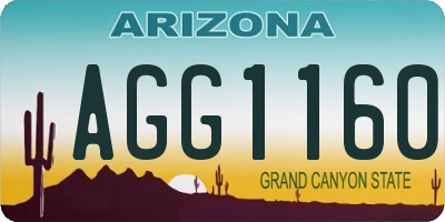 AZ license plate AGG1160
