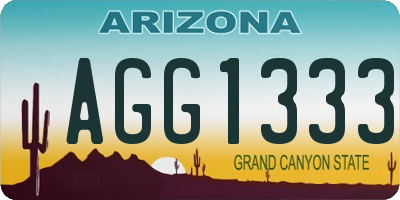 AZ license plate AGG1333