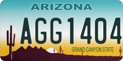 AZ license plate AGG1404