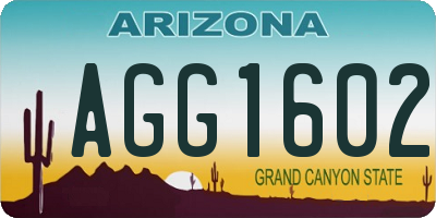 AZ license plate AGG1602