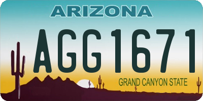 AZ license plate AGG1671