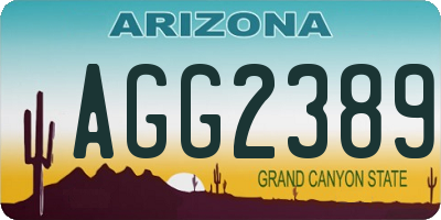 AZ license plate AGG2389