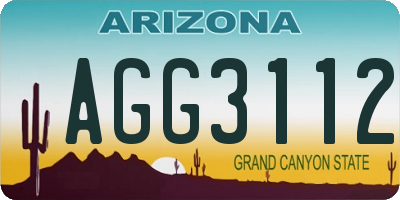 AZ license plate AGG3112