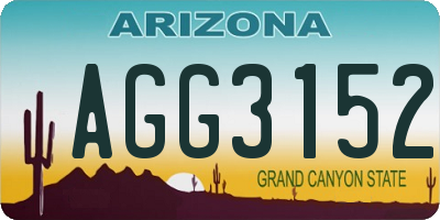 AZ license plate AGG3152