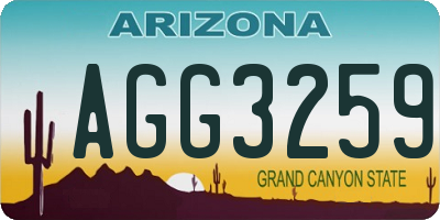 AZ license plate AGG3259