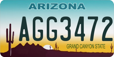 AZ license plate AGG3472