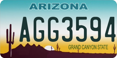 AZ license plate AGG3594