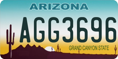 AZ license plate AGG3696