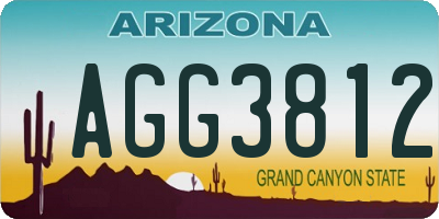 AZ license plate AGG3812