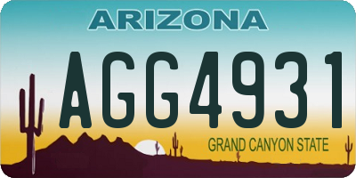 AZ license plate AGG4931