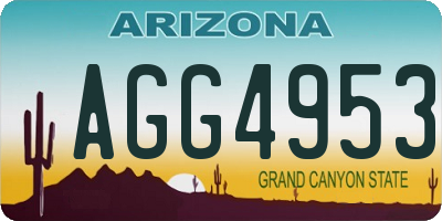 AZ license plate AGG4953