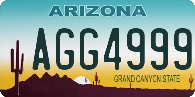 AZ license plate AGG4999