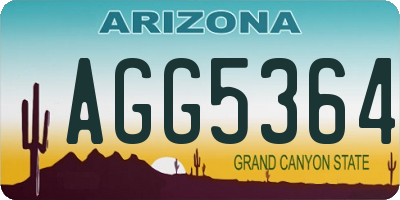 AZ license plate AGG5364
