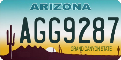 AZ license plate AGG9287