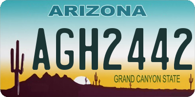 AZ license plate AGH2442