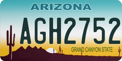 AZ license plate AGH2752